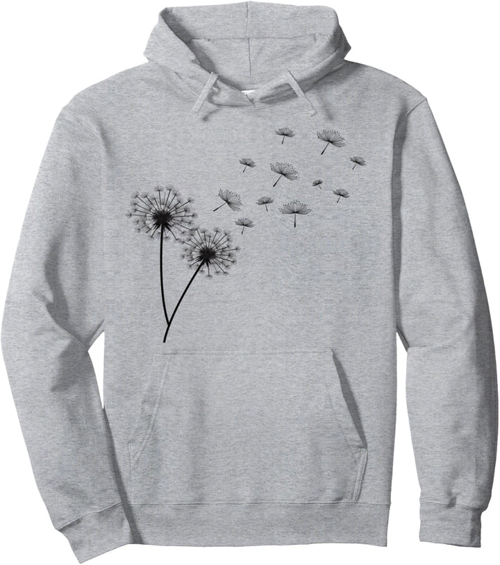 Löwenzahn Pusteblume Blumenmotiv fliegende Schirme Pullover Hoodie