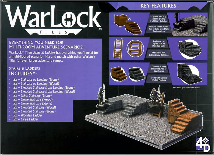 WizKids WZK16504 Zubehör WarLock Fliesen: Treppen und Leitern, WarLock Fliesen: Treppen und Leitern