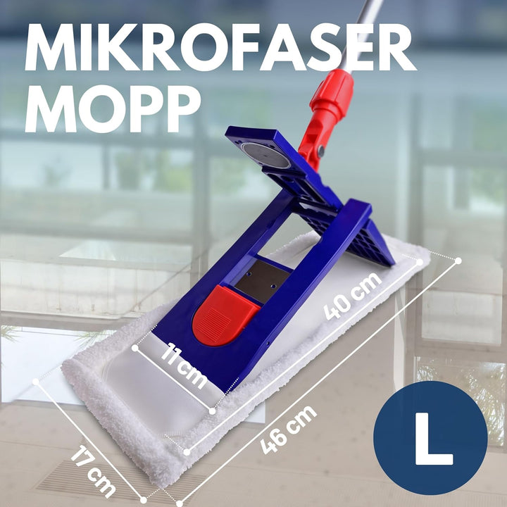 SONTY Profi Wischmopp Bezug 40 cm Mikrofaser – 5 Stück Wischbezug für Klapphalter | Wischmop für all