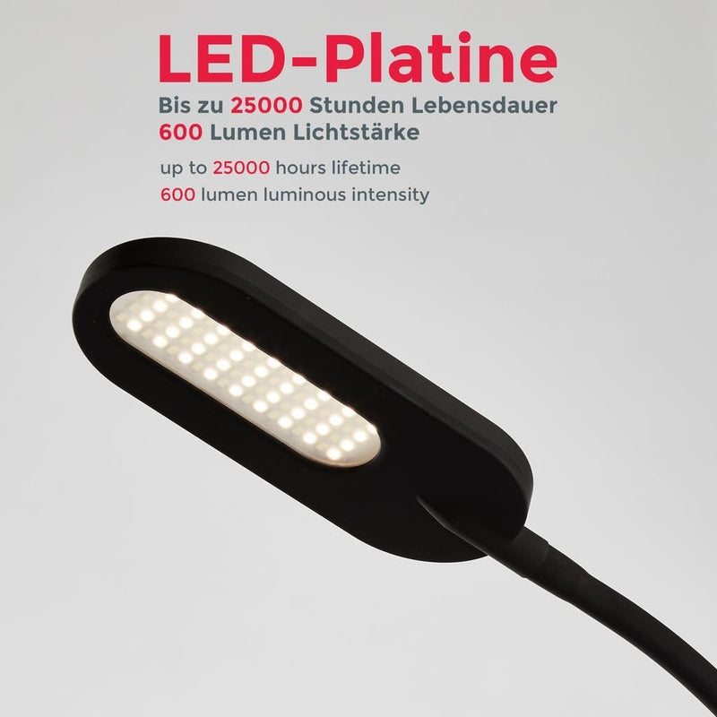 B.K.Licht - LED Stehlampe dimmbar, warmweiss bis kaltweiss einstellbar, Touch, Leselampe, Deko Wohnz