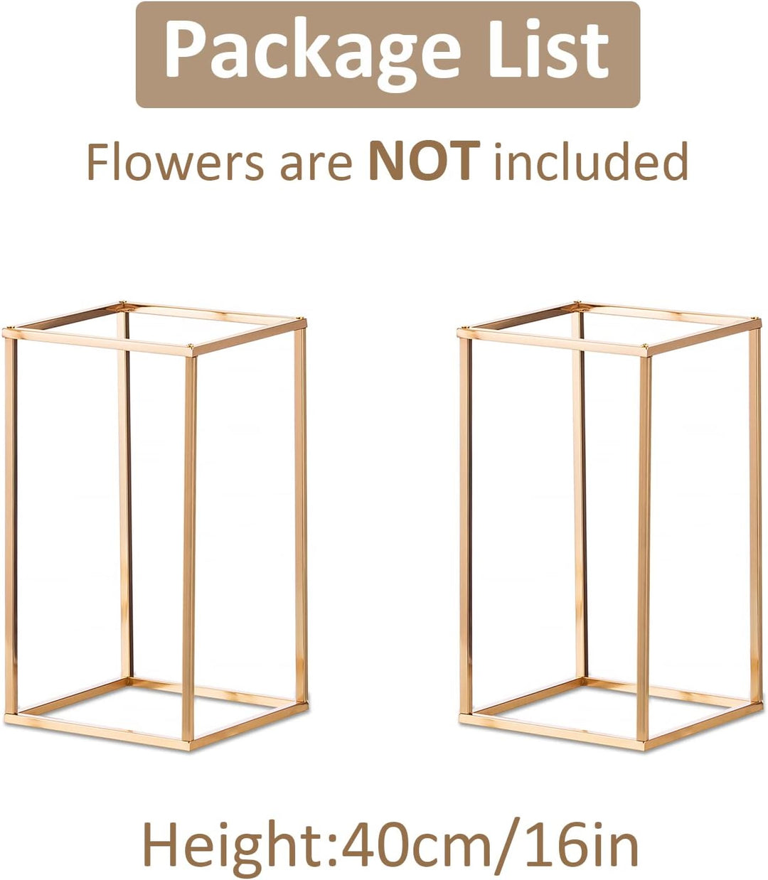 Sziqiqi 2 Stück Metall Blumenboden Vase- Blumenständer Geometrische Mittelstücke Vase für Tische, Ho