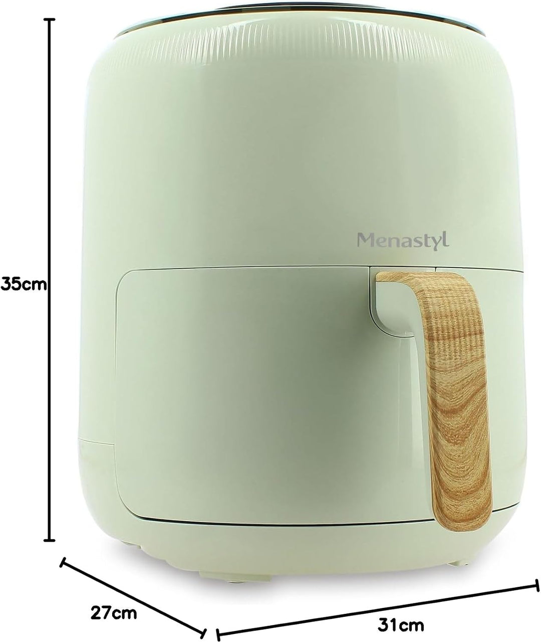 MENASTYL - Fritteuse ohne Heissluftöl Colorama – Seladon – ohne PFAS – 4,5 l – 8 Programme – Tempera