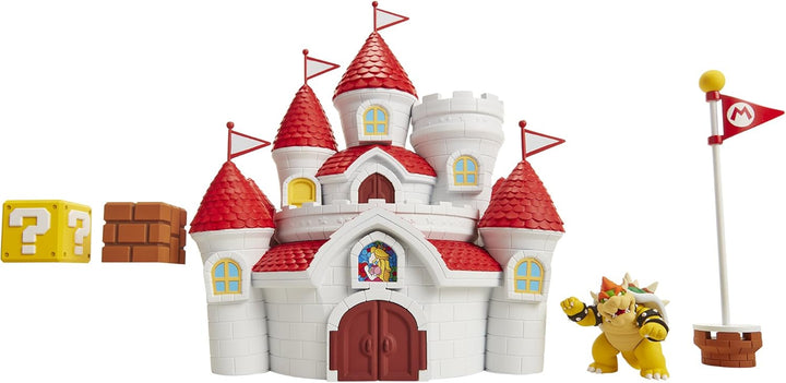 Nintendo Super Mario grosses Spielset Luxus Pilzkönigreich Schloss inkl. 1 Bowser Figur 6cm Multicol