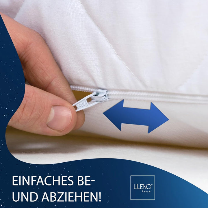 LILENO HOME Matratzenbezug 200x200 cm Reissverschluss - waschbarer Matratzenschoner aus Microfaser i