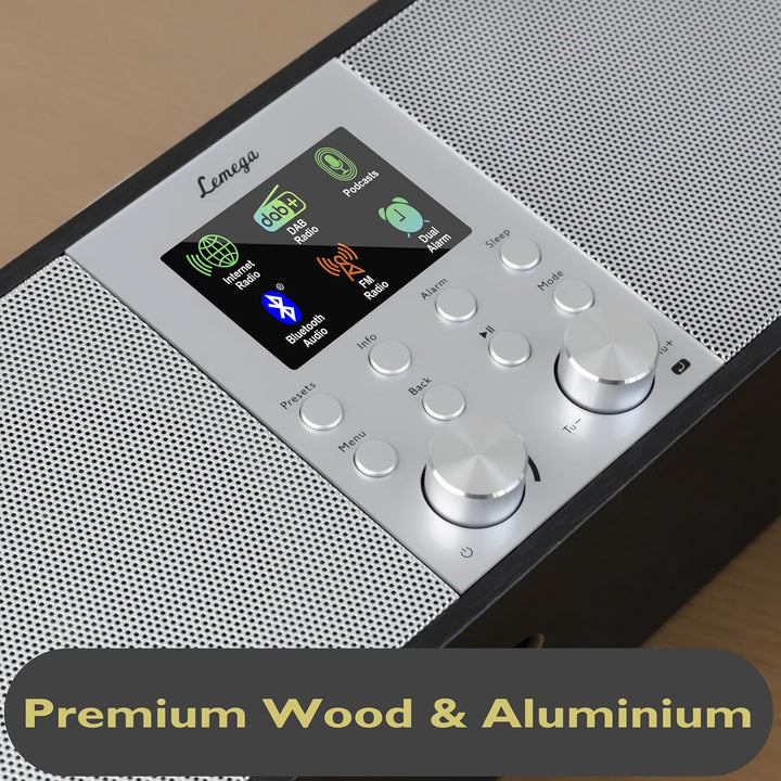 Lemega IR6 Internetradio mit Podcast-Funktion & Bluetooth - DAB/DAB+, UKW Stereo-Radio mit echtem 2.