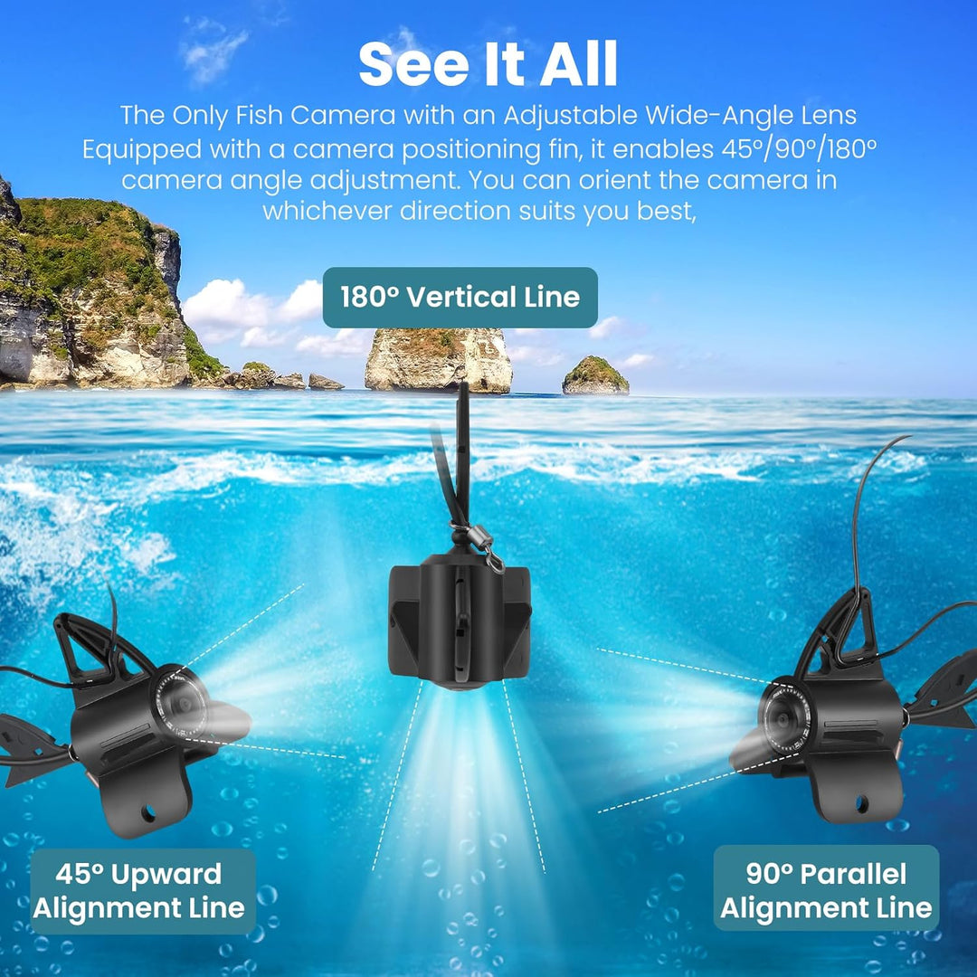 Fischfinder, 4.3 Zoll HD Unterwasserkamera Angeln Fishfinder mit 30m Kabel, IP65 Wasserdicht, 5000mA