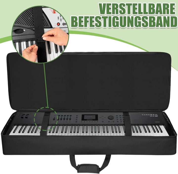 88 Key Keyboard Tasche, Robuste 600D Oxford Keyboardtasche 88 Tasten mit 10 mm Polsterung, Keyboard-