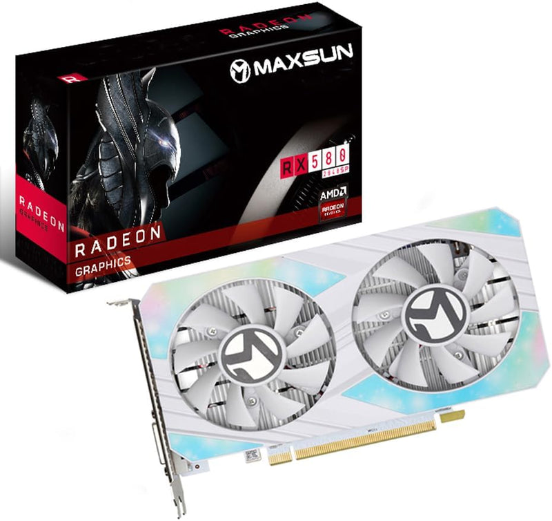 maxsun Grafikkarten AMD Radeon RX 580 8GB 2048SP GDDR5 Computer Video Grafikkarte GPU für PC Gaming