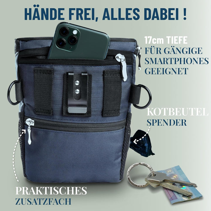 GIZZY® DAS ORIGINAL | Leckerlitasche für Hunde + REGENHAUBE | Leckerlibeutel für Hunde mit praktisch