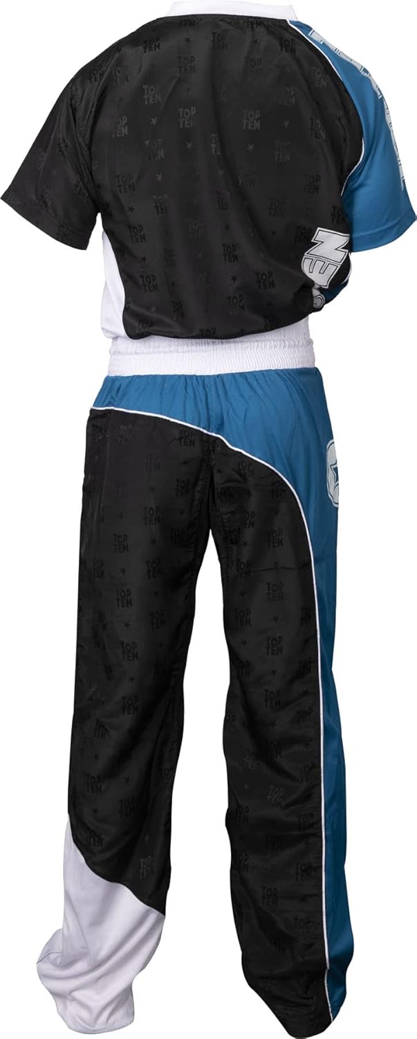 TopTen Kickboxuniform „Bow“ Schwarz - Blau - Weiss L, Schwarz - Blau - Weiss L