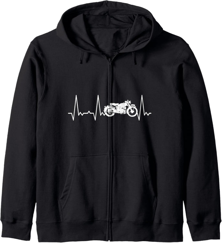 Herzschlag Motorrad Kapuzenjacke