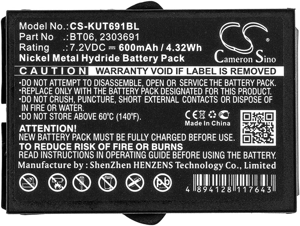 CS-KUT691BL Akkus 600mAh Kompatibel mit [IKUSI] 2303691, TM60, TM61, TM61Transmitters, TM62, TM62 Tr