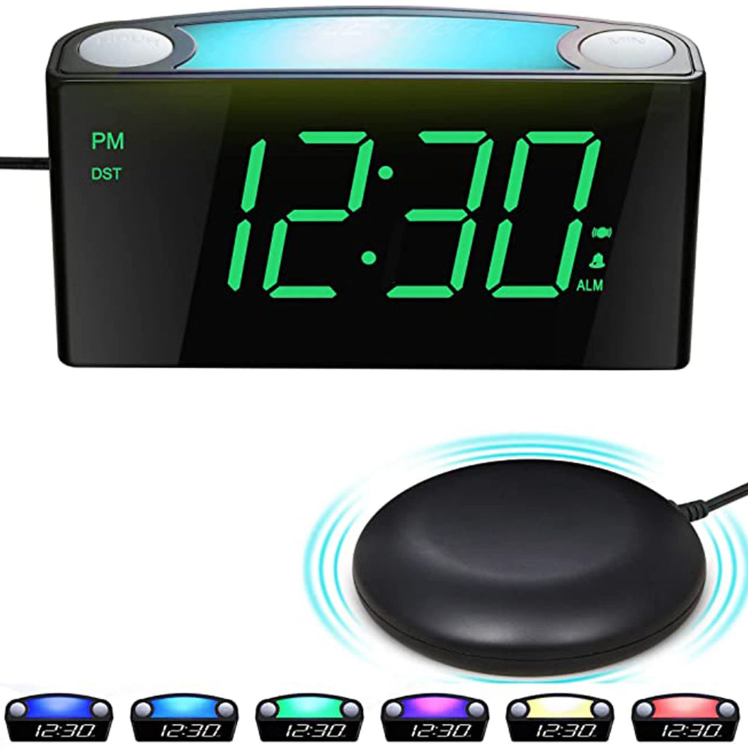 Vibrationswecker für Gehörlose&amp;tiefschläfer, Wecker mit Lautem Alarm, Bett-Shaker, Grosses LED-Anzei
