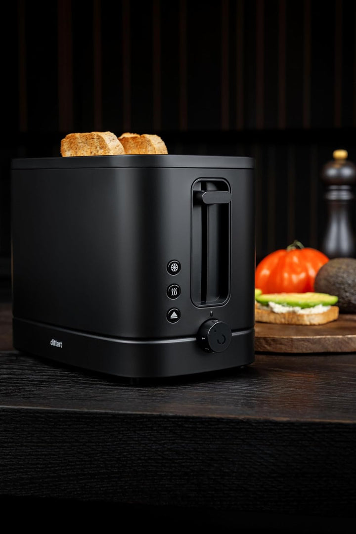 Toaster 2 Scheiben – 7 Bräunungsstufen, Aufwärmen, Auftauen, LED-Tasten, inkl. Brötchenaufsatz &amp; Krü