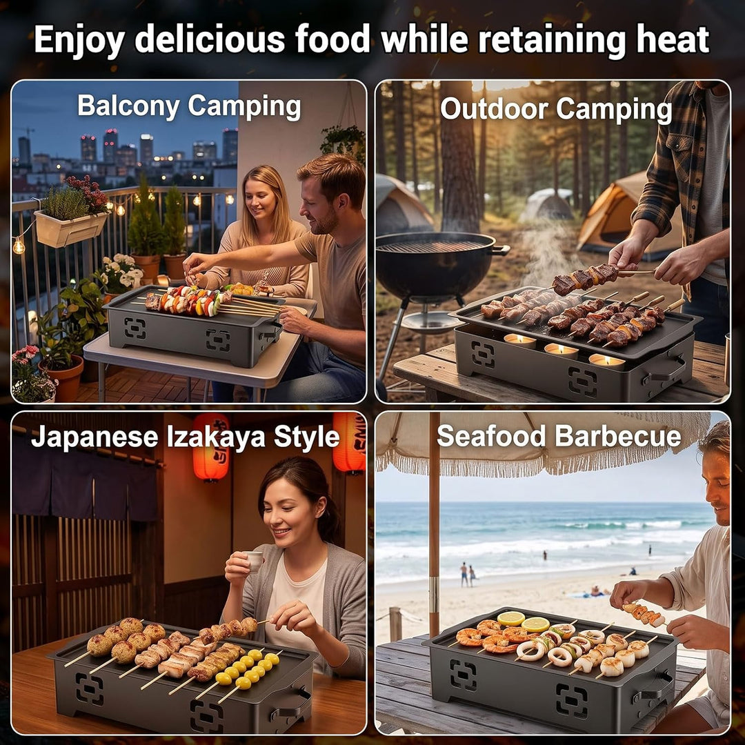 BBQ Warmhalteplatte, Speisenwärmer Warmhalteplatte Für Essen &amp; Grillgut, Warmhaltebehälter Grillgut