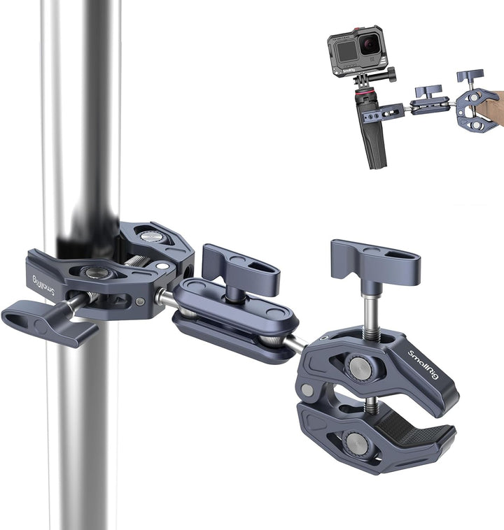 SMALLRIG Super Clamp mit doppelten krabbenförmigen Klemmen, doppelte Kameraklemme, Magic Arm Doppelk