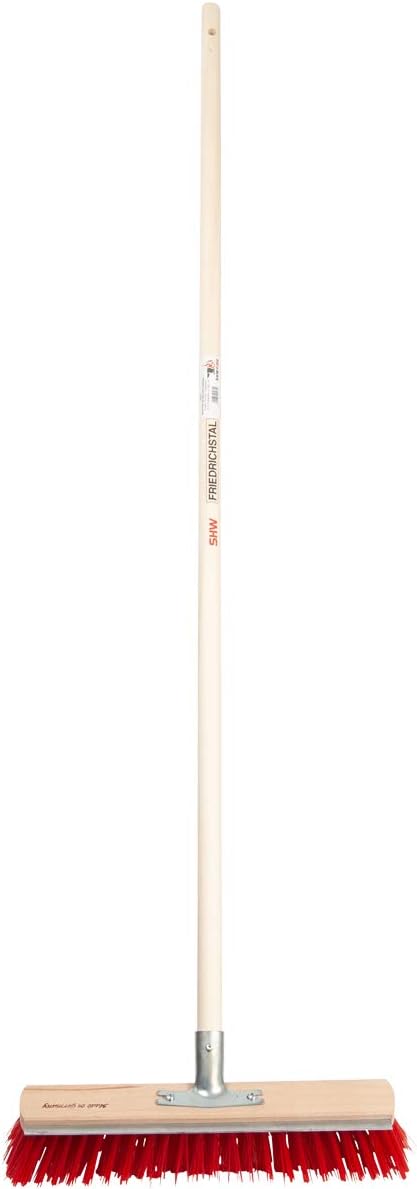 SHW-FIRE Effizientes Gärtnern mit 16 Zinken Rechen und 40cm Breiten Strassenbesen - Holzstiel inklus