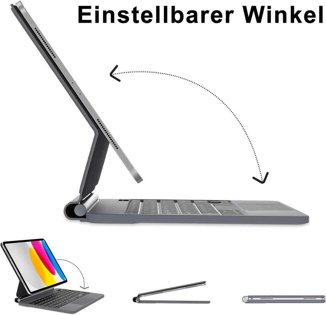 IVEOPPE Magic Keyboard für iPad A16 11. Generation & 10 Gen (2025), Magnetische Freischwebende Desig