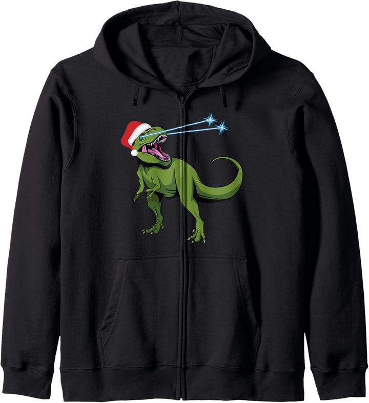 Dinosaurier in einem Weihnachtsmannhut – Weihnachtsdino Kapuzenjacke
