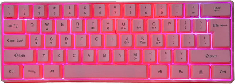 ASHATA Rosa Gaming Mechanische Tastatur, 61 Tasten RGB Hintergrundbeleuchtung Computer USB Gaming Ta