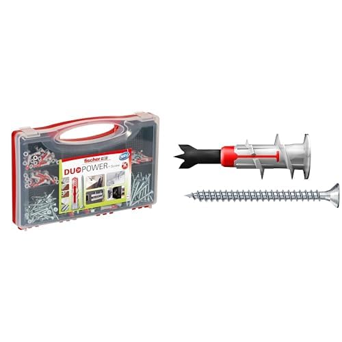 fischer RED-BOX DUOPOWER + Schrauben, Sortimentbox, 280-teilig & DUOBLADE S, selbstbohrender Gipskar