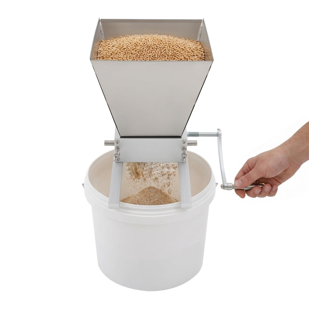 4L Manuelle Getreidemühle Malzmühle Schrotmühle verstellbare Körnermühle Edelstahl Grainmühle Grain