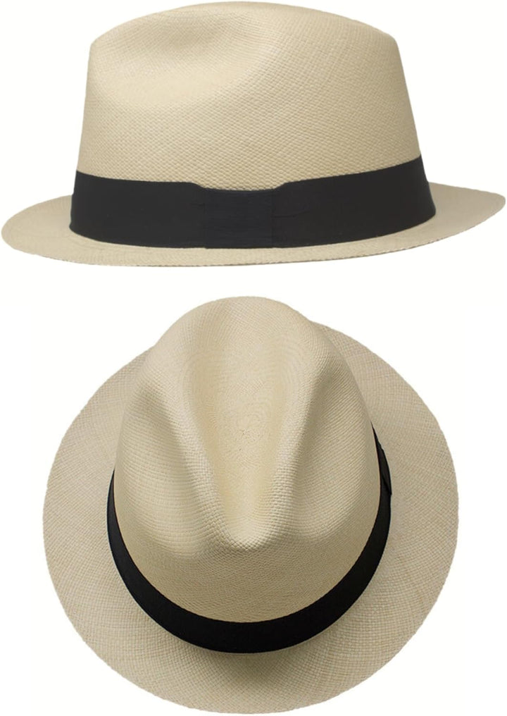 Gamboa Fedora Panama Hut Herren und Damen Sommer Strohhut Panamahut Sonnenhut UV-Schutz UPF50+ 58 Cr