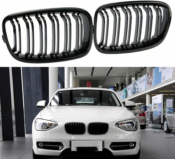 YIUBCZOQI F20 F21 Grill Passend für BMW 1er F20 F21 Nieren Schwarz 2011 2012 2013 2014 F20 Kühlergri