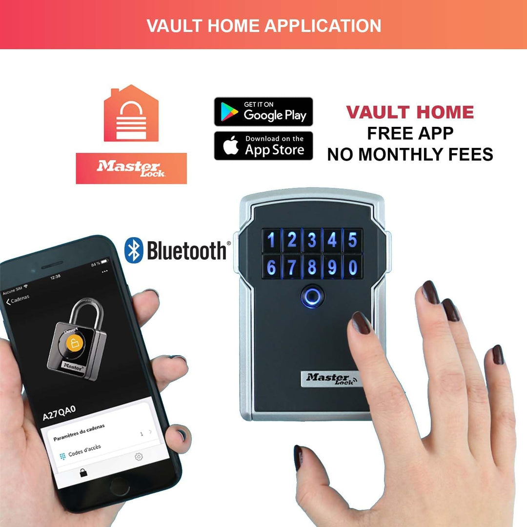 Master Lock Smart Connected Schlüsseltresor, Verschlüsselung nach Militärstandard, Aussen, Wandhalte