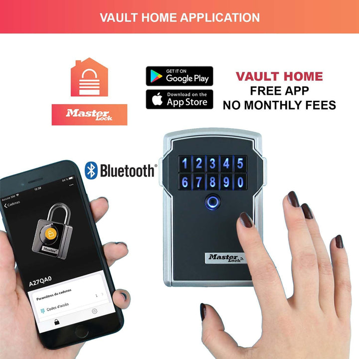 Master Lock Smart Connected Schlüsseltresor, Verschlüsselung nach Militärstandard, Aussen, Wandhalte