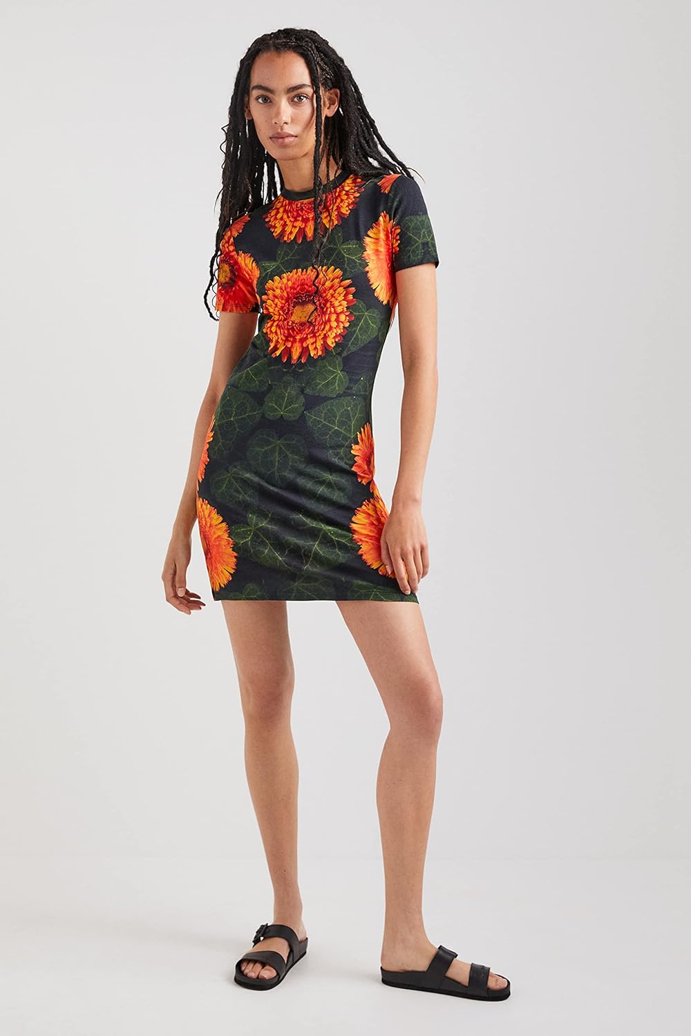 Desigual Damen Vest_alma L ssiges Kleid, Orange, XL EU