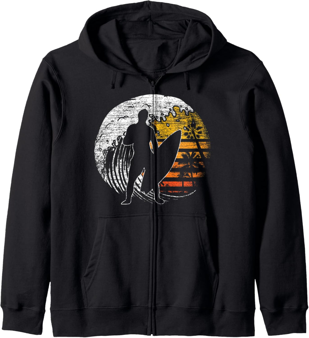 Surfen Sommerurlaub Wellen Surfer Surfbrett Retro Surfing Kapuzenjacke