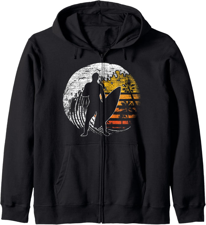 Surfen Sommerurlaub Wellen Surfer Surfbrett Retro Surfing Kapuzenjacke