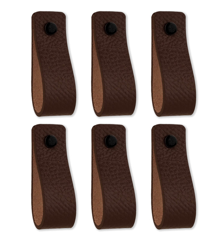 Brute Strength - Ledergriffe für Möbel - Braun - 12 Stück - 16,5 x 2,5 cm - Schrankgriff, Türgriff f
