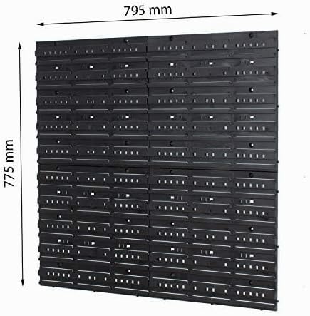 Box mit Deckel + Wandregal 80 x 80 cm, Stapelboxen Schüttenregal Sichtlagerkästen Lagersystem… (Blau