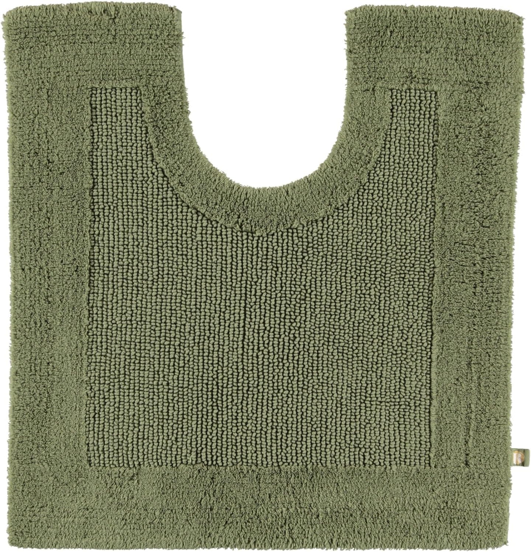 Rhomtuft Badteppiche Prestige Olive - 404 Toilettenvorlage mit Ausschnitt 60x60 cm, Toilettenvorlage