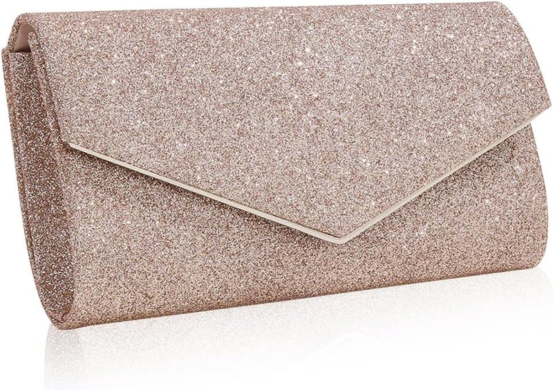 CORIOS Abendtasche Damen Kette Clutch Bag Glitzer Henkeltasche Hochzeit Brautbörse Glänzend Schulter