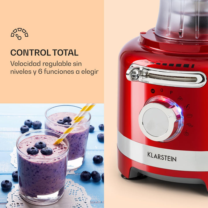 Klarstein Luca Multifunktionsmixer Standmixer Zerkleinerer Küchenreibe Saftpresse Food Processor, 10