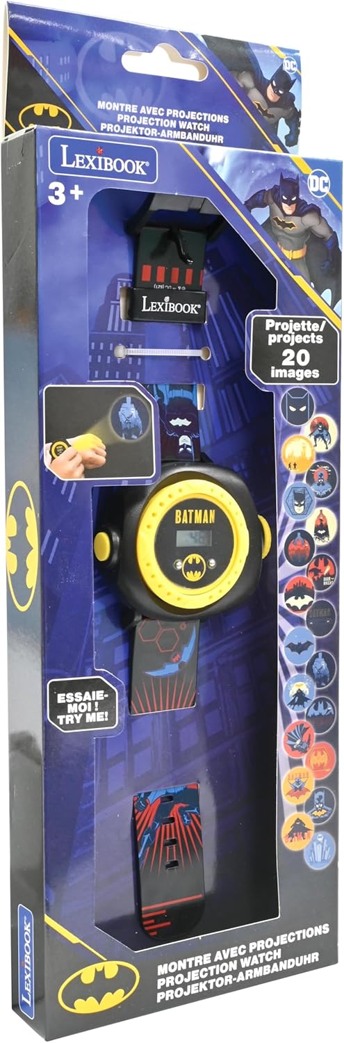 Lexibook - Batman Einstellbare Digitale Projektionsuhr - 20 Bilder Batman - für Kinder/Jungen - Schw