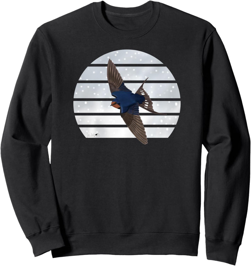 Rauchschwalbe im Schnee Vogel Weihnachten Vogelfreund Sweatshirt