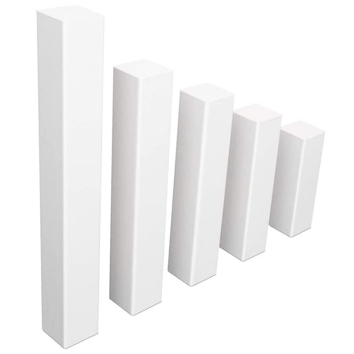 Universal Fussleisten Eckturm | MDF WEISS | (ohne Fase) | 65 mm / 20 Stück 65 mm / 20 Stück Eckturm