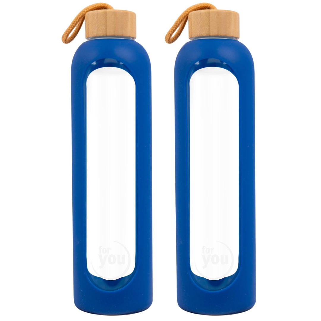 for you Nachhaltige Trinkflasche | 1000ml aus Glas mit Silikonhülle &amp; spülmaschinenfest | 1Liter Aus