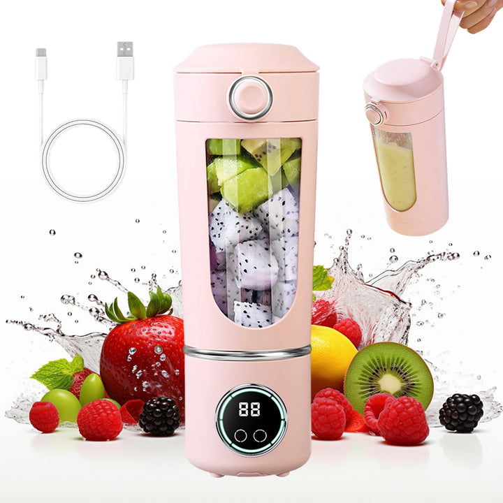 Tragbarer Mixer, 700ml Kleiner Entsafter, Mixer Smoothie Maker to Go mit Digitalanzeige,USB Wiederau