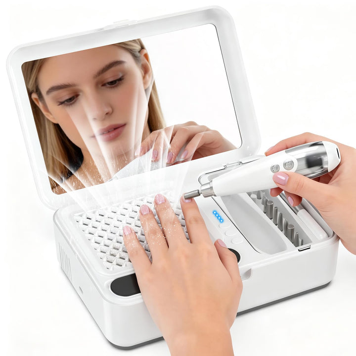 Nagelstaubsauger mit 16 Maniküre/Pediküreset, Staubabsaugung für Nägel Elektrisches Nagelpflegeset f