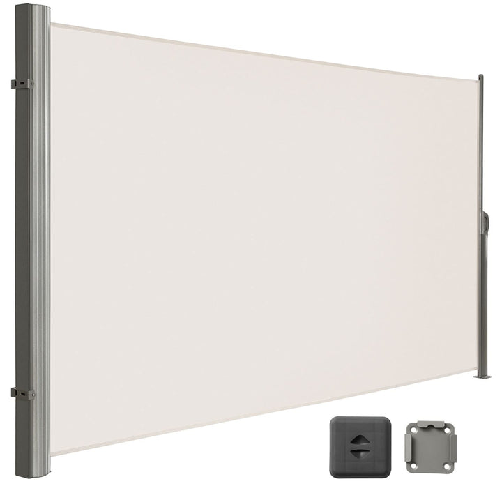 Seitenmarkise, ausziehbar, 180 x 450 cm, Sichtschutz, Sonnenschutz, Blickdicht, Seitenrollo, für Bal