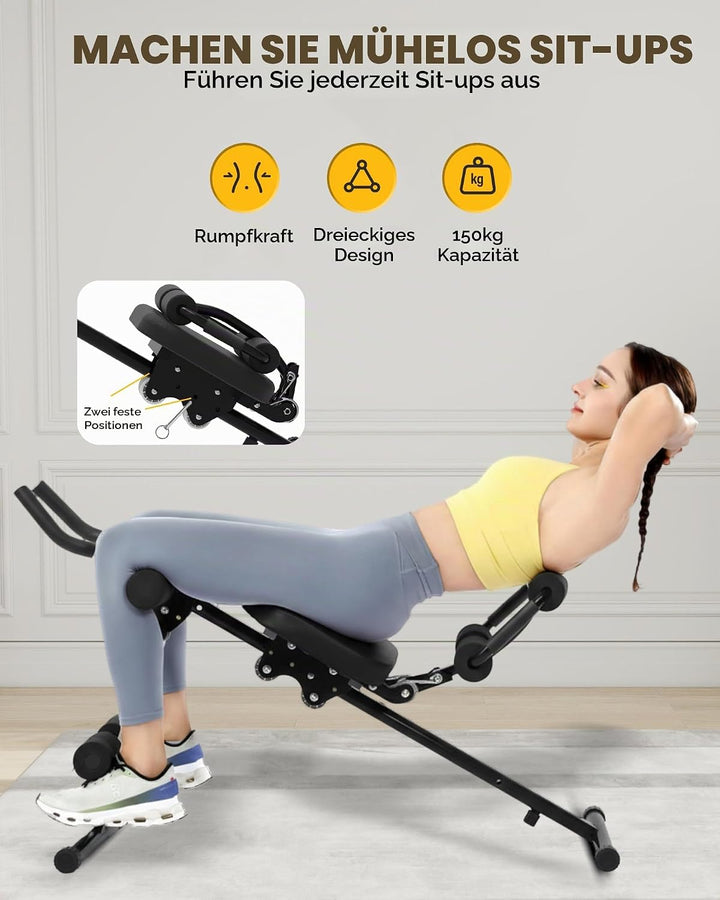 GuuG Bauchmuskeltrainer Bauchtrainer für Zuhause: Bauch Trainingsgerät Klappbar Bauchmuskeltraining