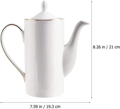 Cabilock Kaffeekanne Porzellan Weiss Teekanne Porzellan Keramik Teekessel Teapot Kaffeetopf Milch To