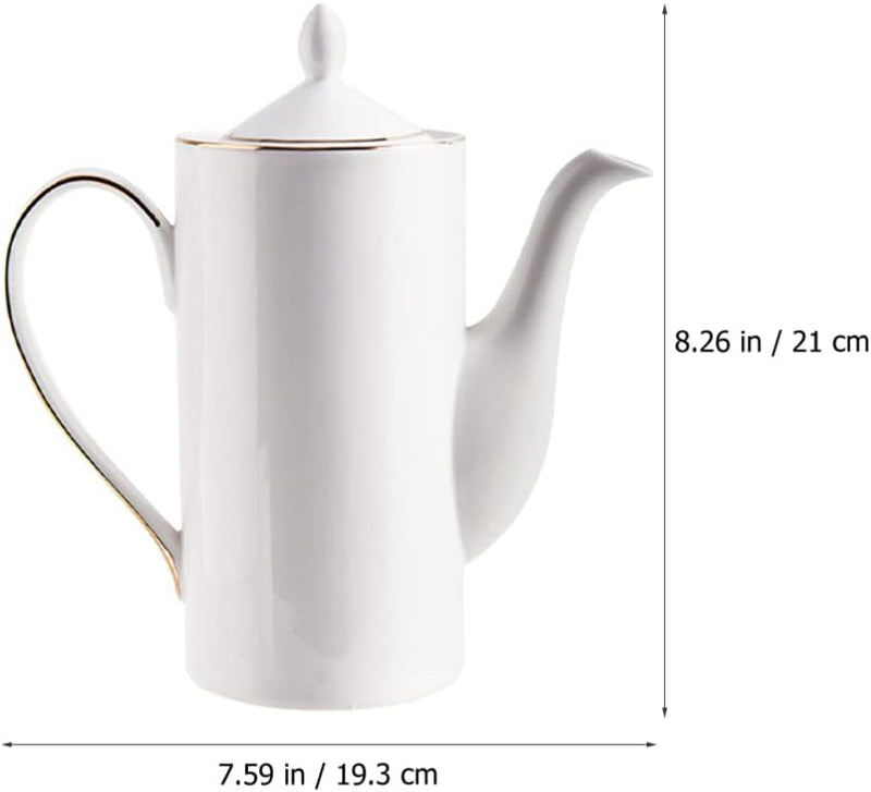 Cabilock Kaffeekanne Porzellan Weiss Teekanne Porzellan Keramik Teekessel Teapot Kaffeetopf Milch To