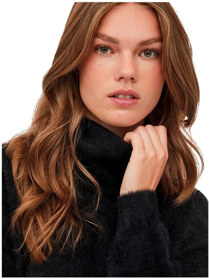 Vila Damen Vilajuli Rollneck L/S Knit-Noos Pullover XS Schwarz, XS Schwarz