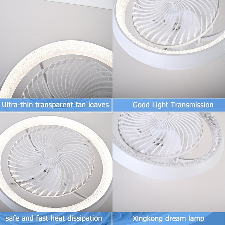Deckenventilator mit Beleuchtung LED Licht, Dimmbar Invisible Fan Ventilatorlicht, 360° Drehbar, Tim